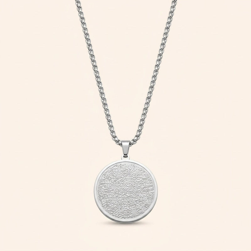 Engraved Calligraphy Necklace, silver — his