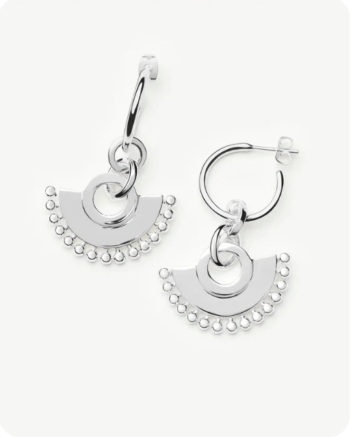 Zenyu Fan Chandelier Hoop Earrings
