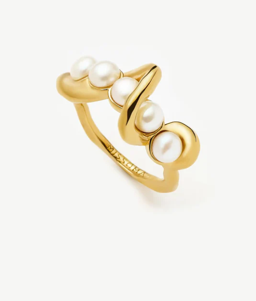 Molten Pearl Twisted Stacking Ring