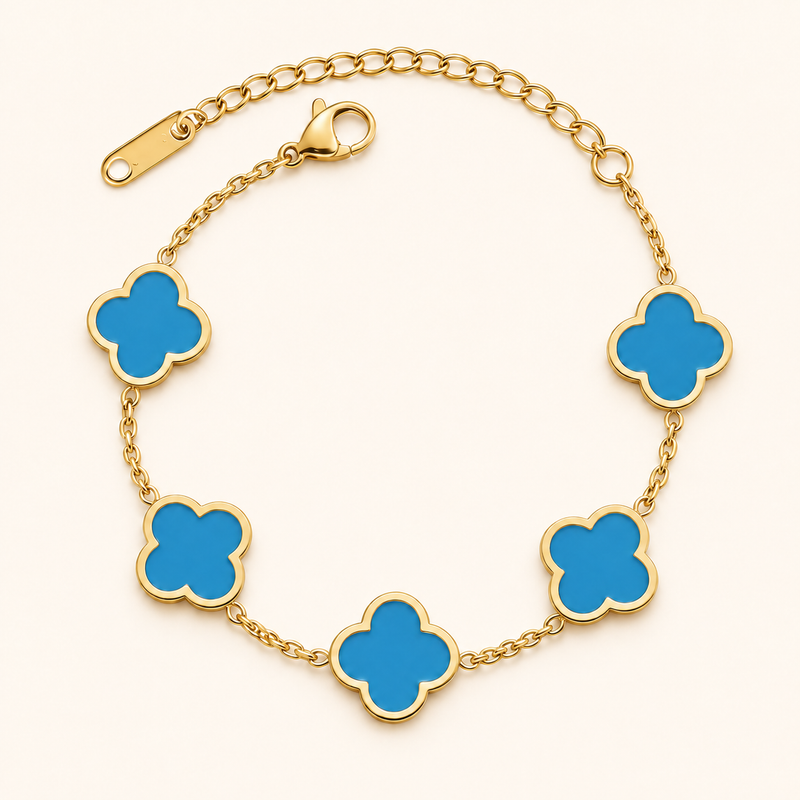 Zahra Clover Bracelet, blue
