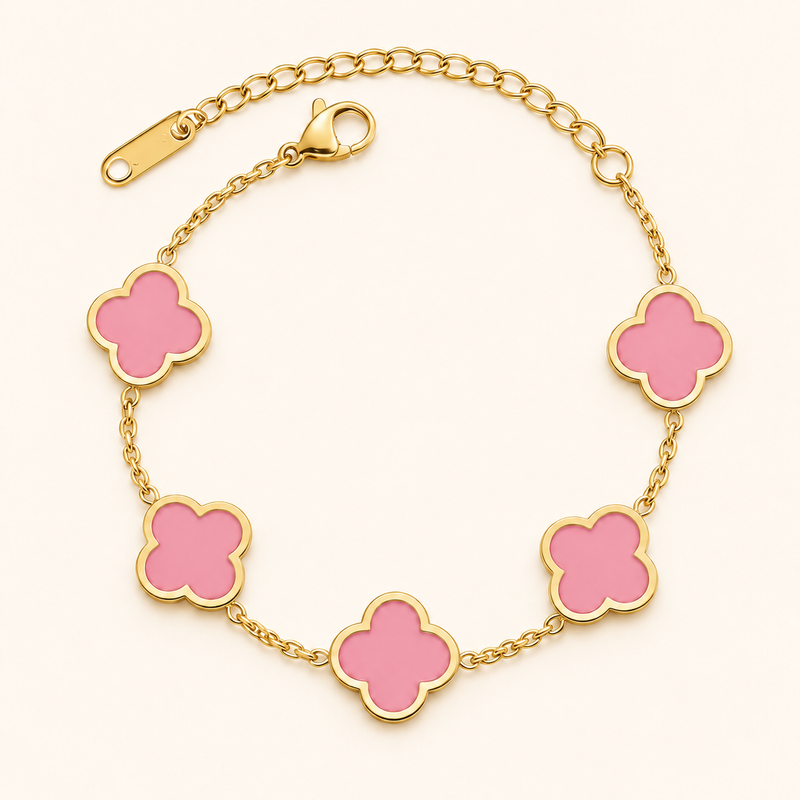 Zahra Clover Bracelet, pink