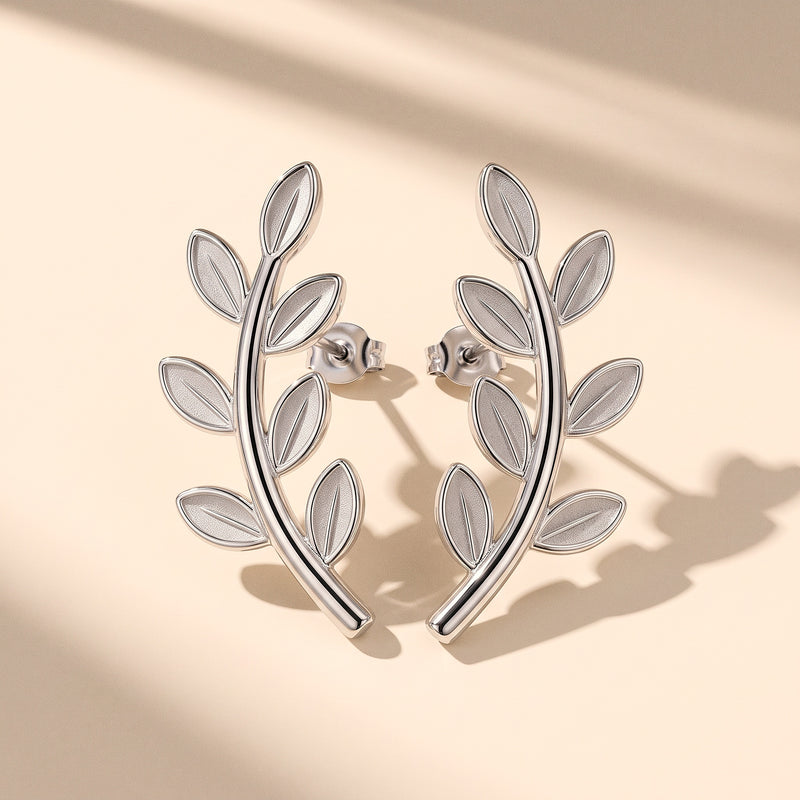 Olive Branch Earrings in 925 sterling silver
