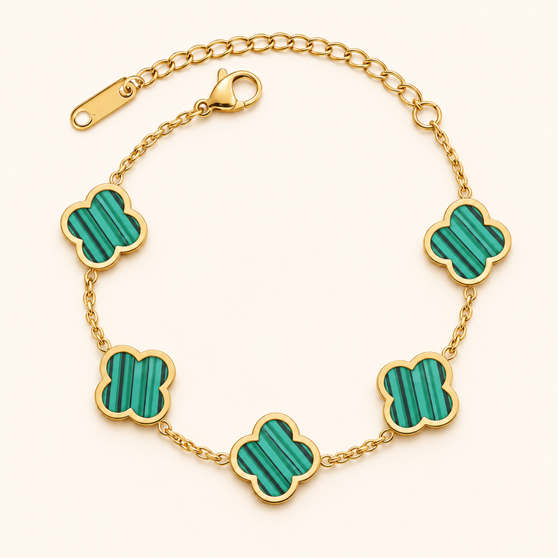 Zahra Clover Bracelet, green