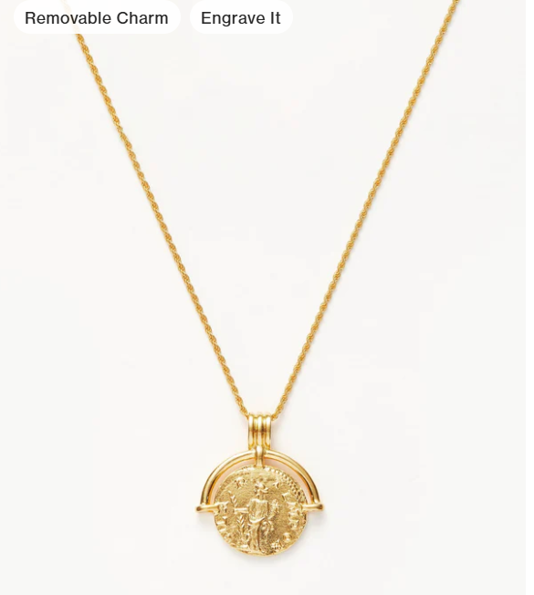Lucy Williams Engravable Roman Arc Coin Necklace