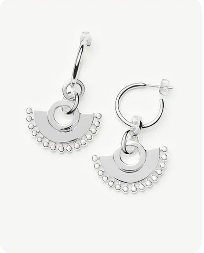 Zenyu Fan Chandelier Hoop Earrings
