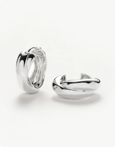 Lucy Williams Chunky Entwine Medium Hoop Earrings