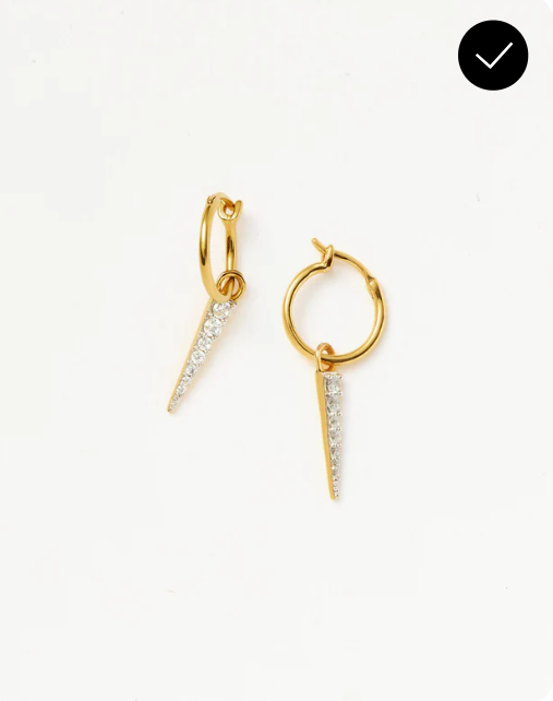 Mini Pave Spike Charm Hoop Earrings
