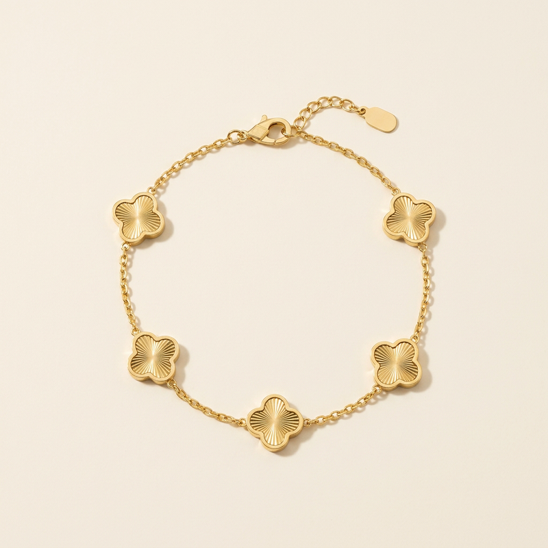 Zahra Clover Bracelet, gold