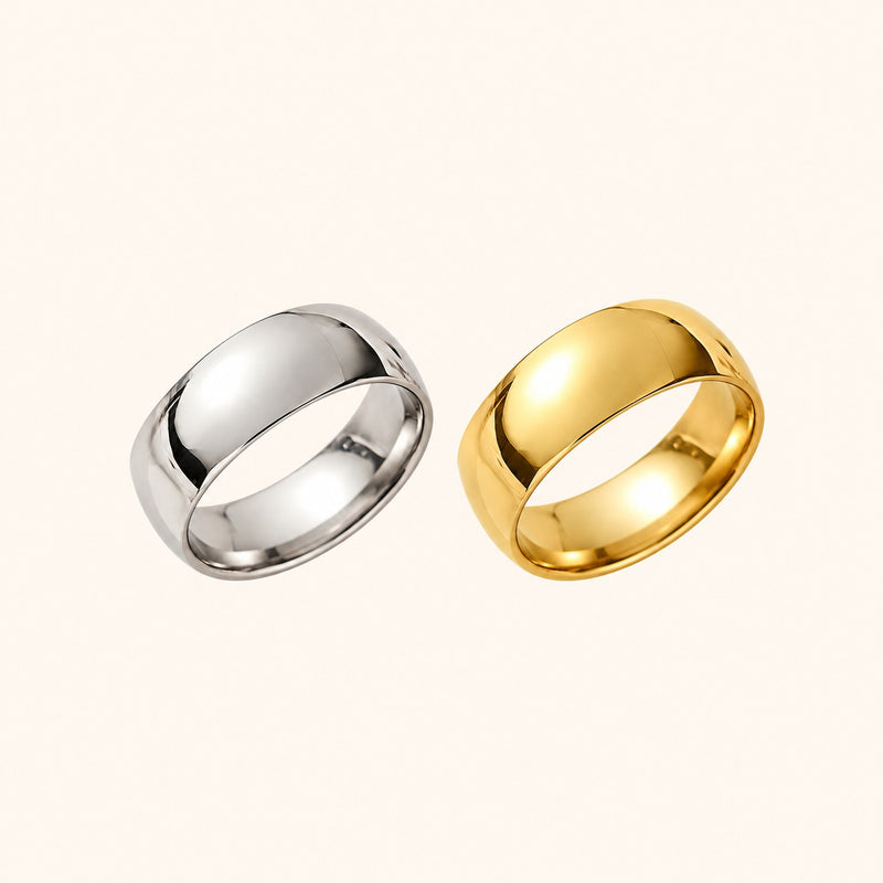 Noor Dome Ring - gold and silver side by side
