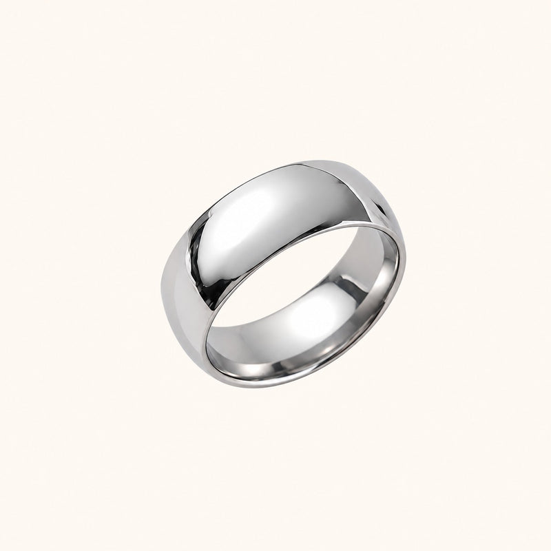 Noor Dome Ring in polished silver