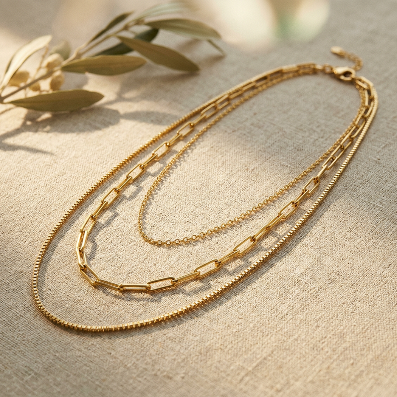Noor Trio Layered Chain — chain detail