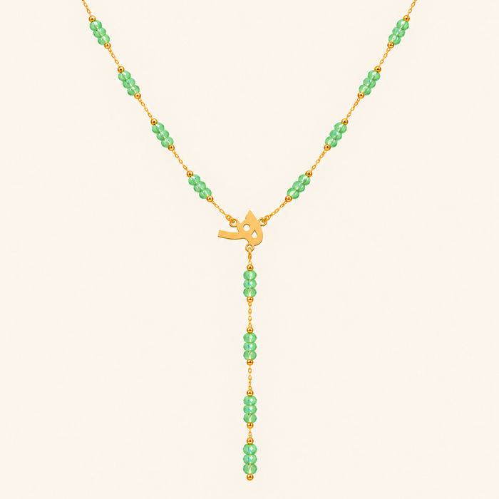 Personalised Drop Necklace 18k – Mint Crystal