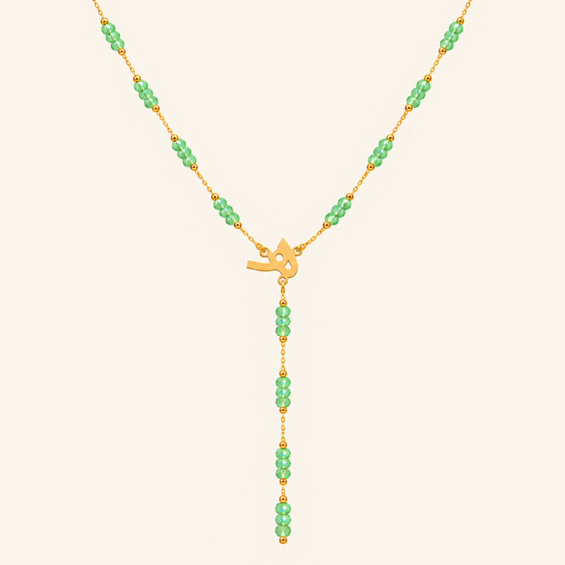 Personalised Drop Necklace 18k – Mint Crystal