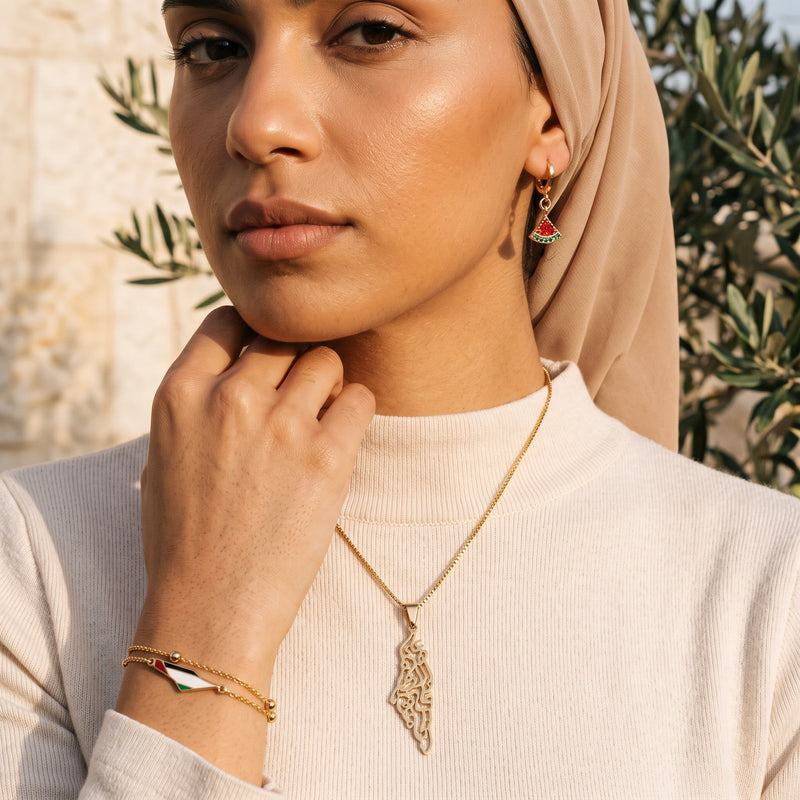 Palestine Essentials worn - all three pieces