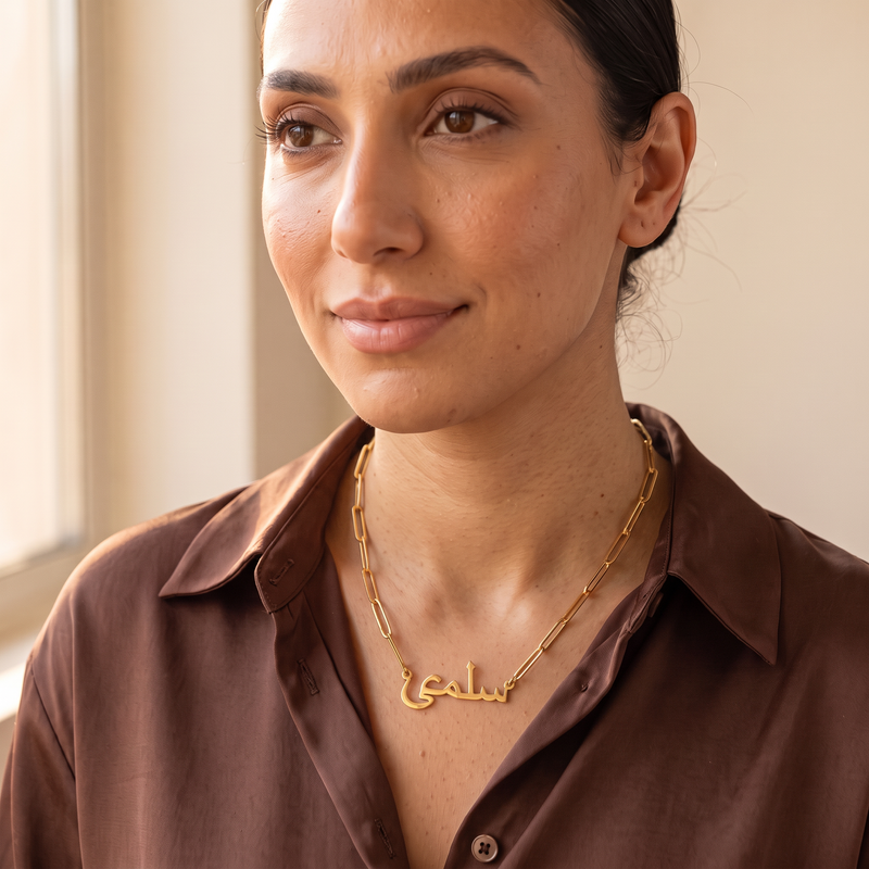 Custom Name Necklace 18k – Paperclip Chain