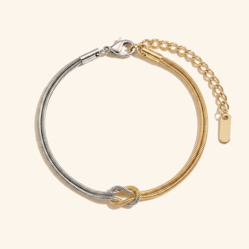 Wisal Knot Bracelet two-tone - Silver & Gold finish