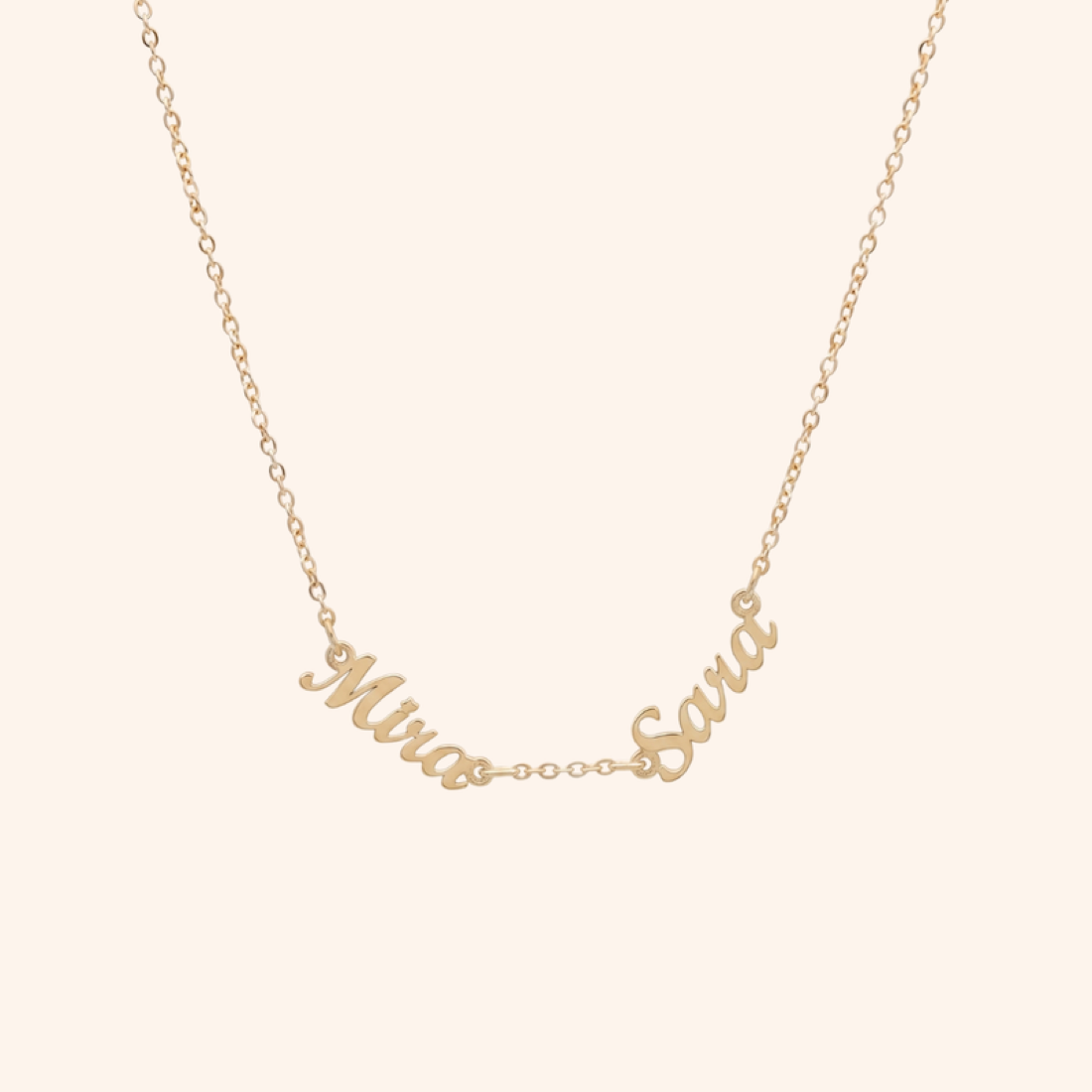 Wasl multiple-names necklace in gold